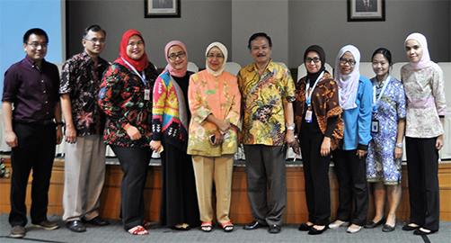 Prof. Sudigdo (former head of CEEBM), Prof. Siti Setiati (head of CEEBM) and CEEBM Staff